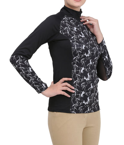 Equine Couture Ladies Linear Horses Sport Shirt