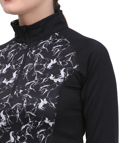 Equine Couture Ladies Linear Horses Sport Shirt