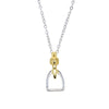 AWST Int'l Two-Tone Rhodium Stirrup Necklace