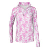 Dapplebay Equestrian Toile 1/4 Zip Light Riding Top - Long Sleeve-Rose/White