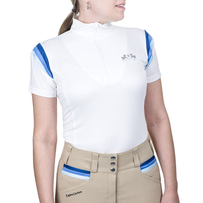 Equine Couture Gradient Short Sleeve Show Shirt w/ Arm Stripes