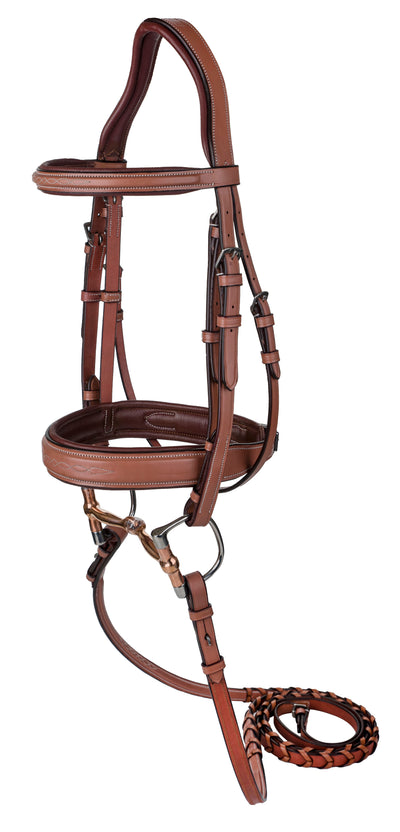 Laureate by Henri de Rivel Fancy Stitched Bridle w/ Wide Caveson and Laced Reins