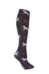 AWST Int'l Lila Large Horses and Horseshoes Socks