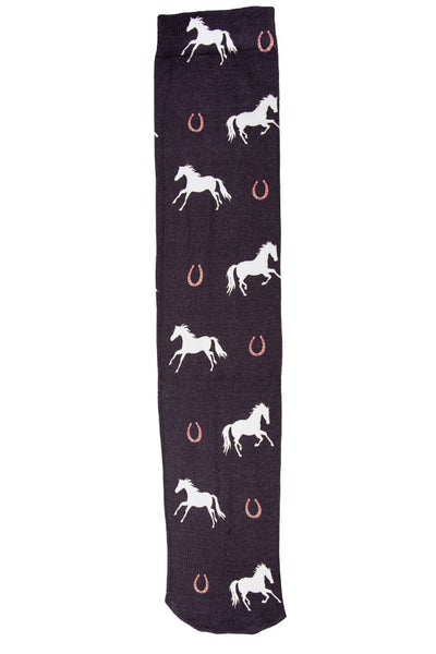 AWST Int'l Lila Large Horses and Horseshoes Socks