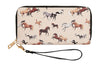 AWST Int'l "Lila" Horses All Over Clutch Wallet